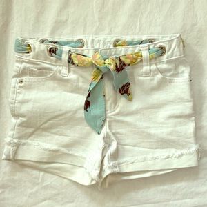 White jean shorts